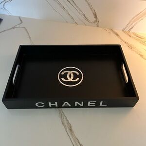 Upcycled luxury Logo Tray in black and Silver